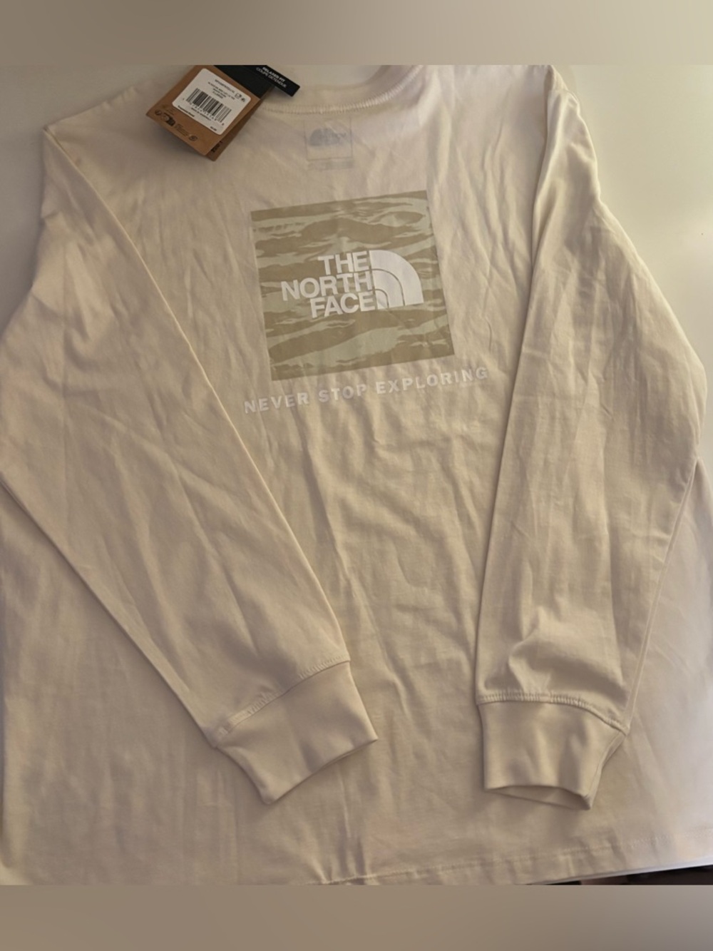The North Face Women’s Cream Logo Long-Sleeve Shirt Sz XL